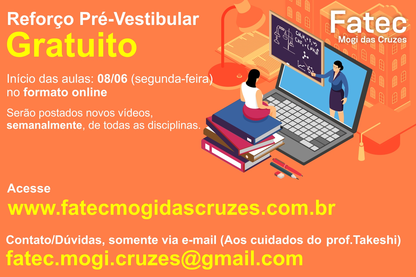 Imagem contendo informações sobre o pré-vestibular.