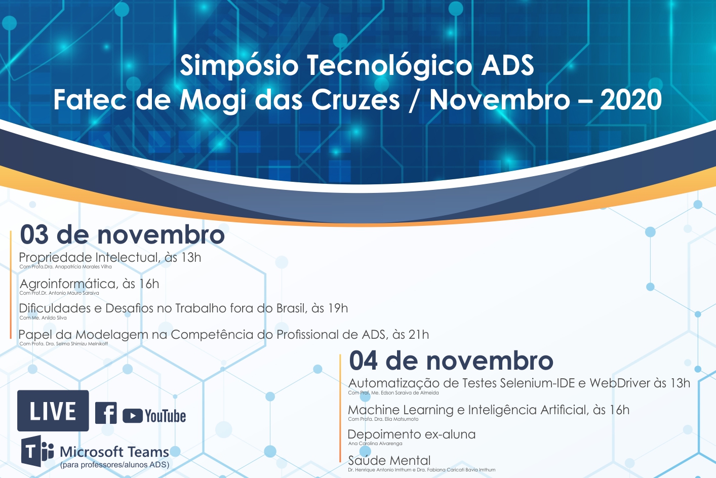 Imagem contendo informações sobre o Simpósio do ADS.