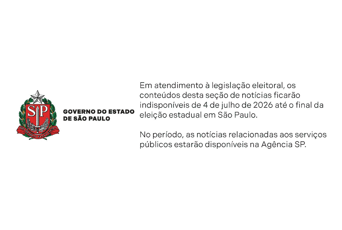 Imagem contendo informação sobre o período eleitoral. 