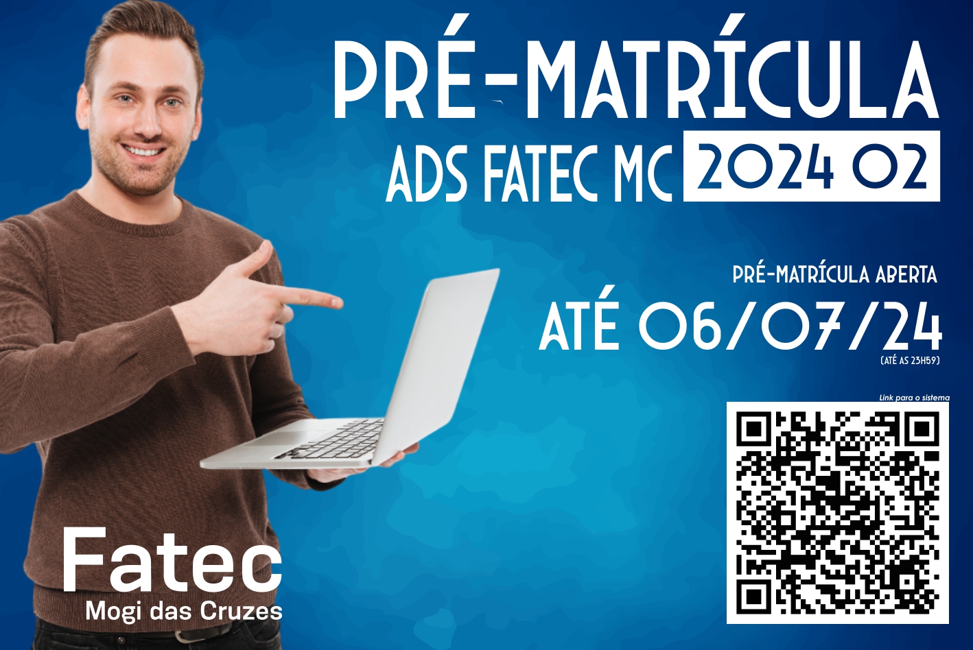 Imagem contento informação sobre a pré-matrícula do ads. 